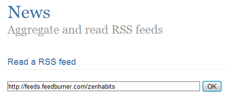 Paste the RSS feed URL into Feedbooks